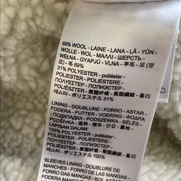 Levi's Sherpa Wool Blend Trucker Jacket in a red and black buffalo plaid pattern - Picture 9 of 10